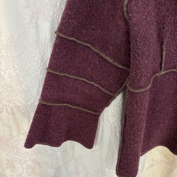 Beebop and Wally New York Vintage Woman’s 3/4 Sleeve Cropped Jacket Maroon SZ M - Picture 5 of 6